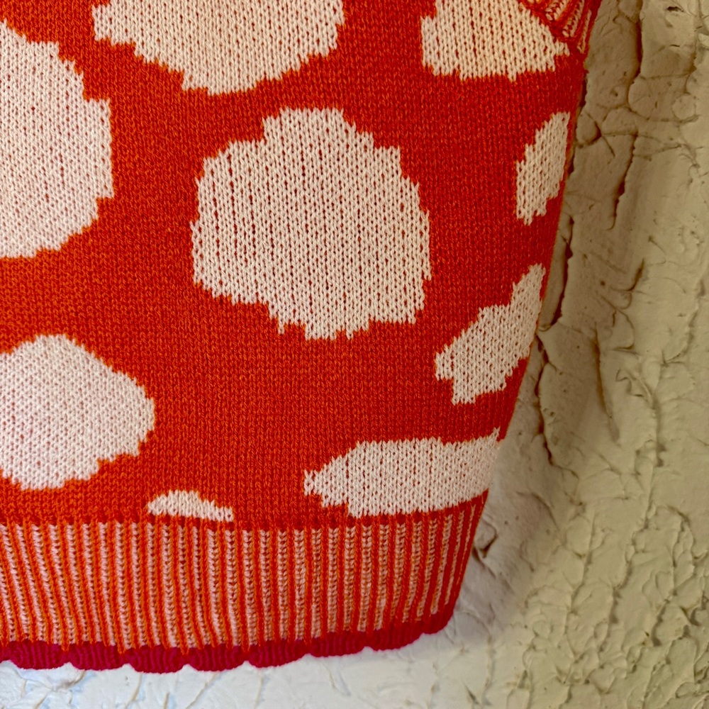 SHEIN Orange and White Cowl Neck Sweater Vest - Picture 4 of 8